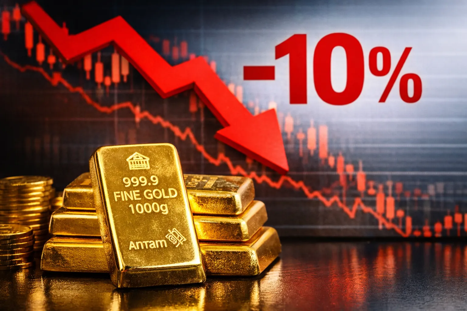 Dolar Menggila, Emas Rontok 10 Persen dan Antam Ikut Terseret (Ilustrasi)