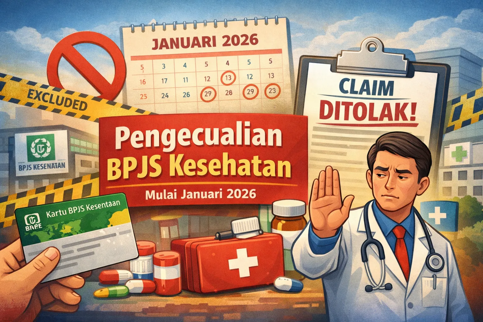 Ilustrasi Daftar Penyakit atau layanan kesehatan yang tidak ditanggung BPJS Kesehatan (Dok. Istimewa)