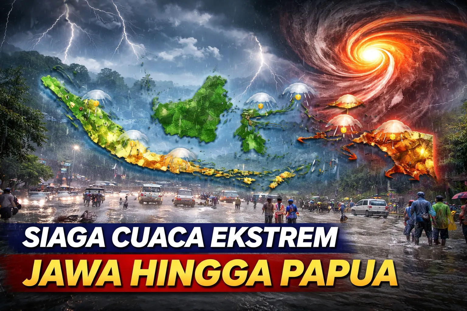 Judul: Sirkulasi Siklonik Menggila, BMKG Bunyi Alarm untuk Jawa hingga Papua (Ilustrasi)