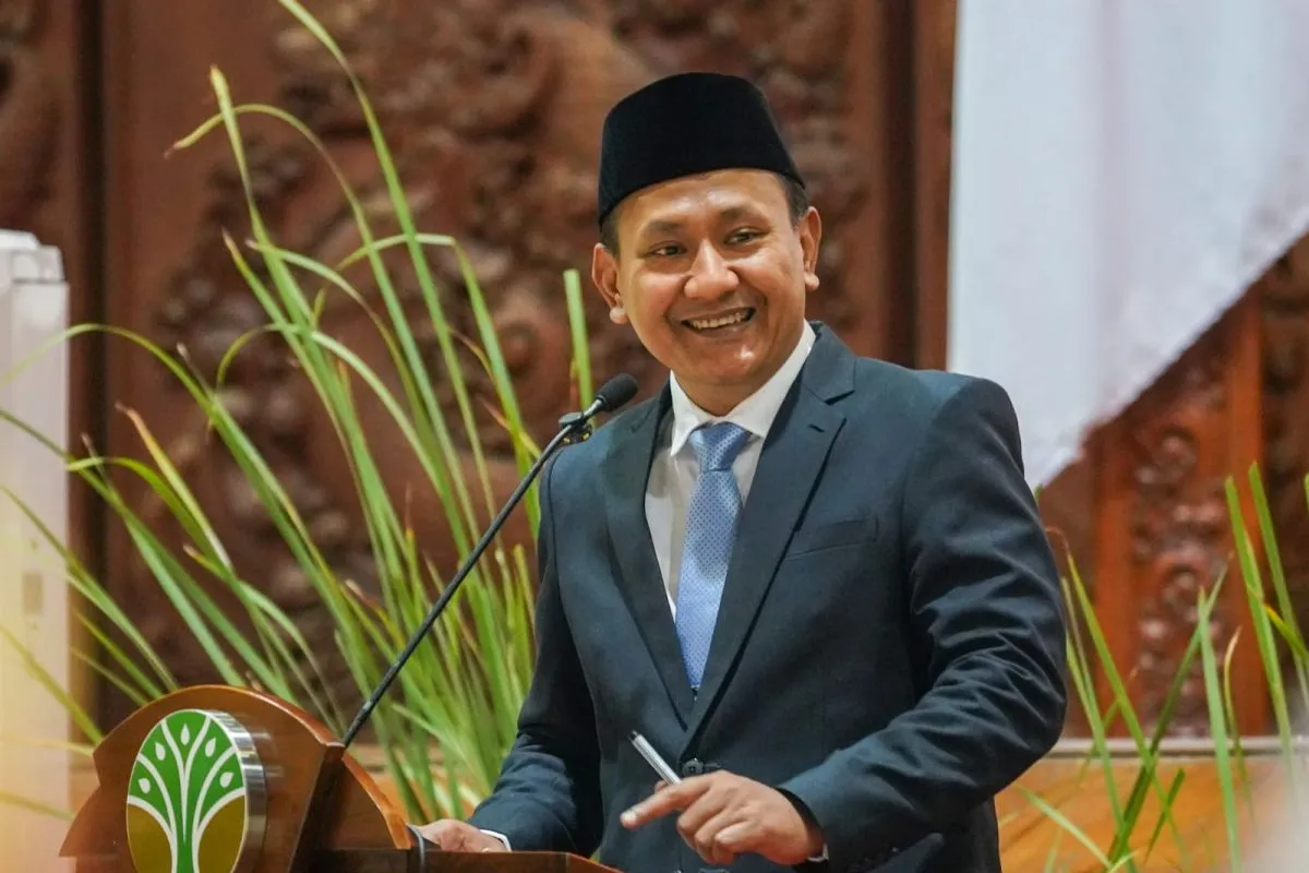 Wakil Menteri Kehutanan Rohmat Marzuki menyampaikan sambutan saat penandatanganan Nota Kesepahaman antara Kementerian Kehutanan dan Yayasan Pertamina dalam rangka penguatan pengelolaan Kawasan Hutan dengan Tujuan Khusus (KHDTK) sebagai pusat inovasi dan pengembangan kehutanan berkelanjutan. (Foto/ANTARA)