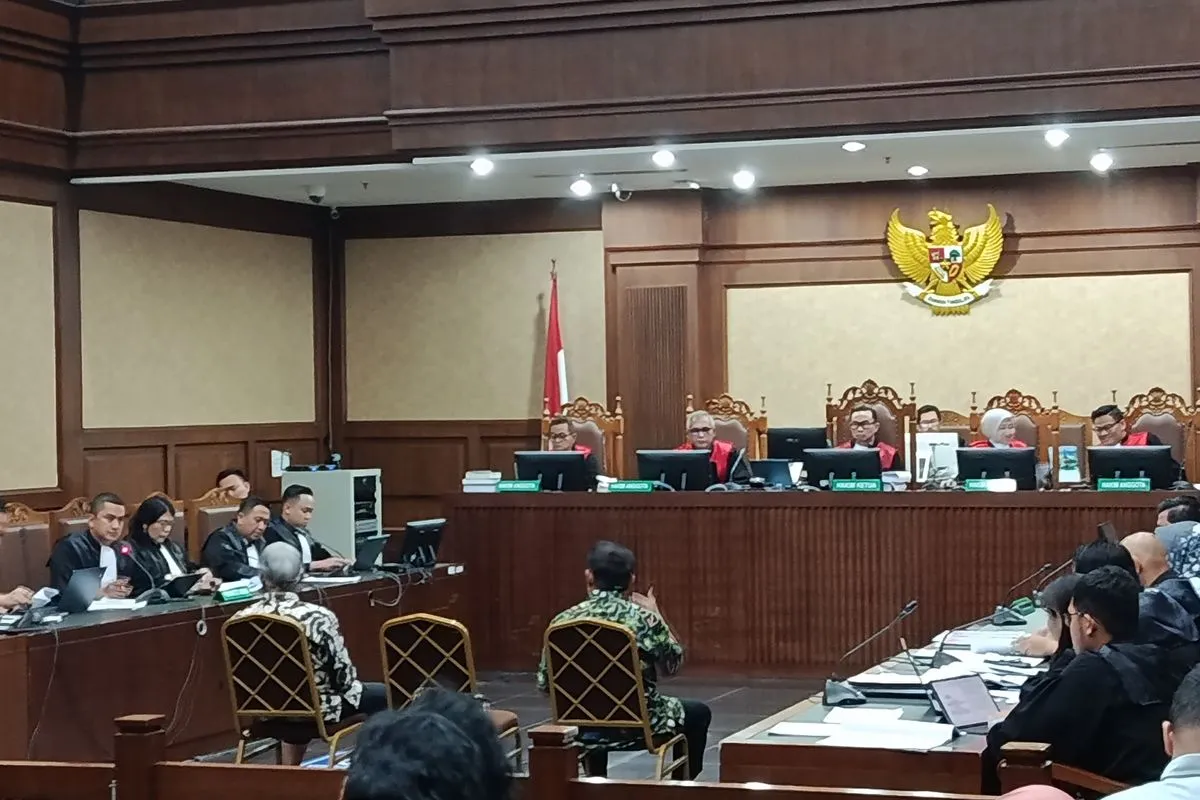 Suasana sidang lanjutan perkara dugaan korupsi pengadaan laptop Chromebook di Pengadilan Tipikor Jakarta.