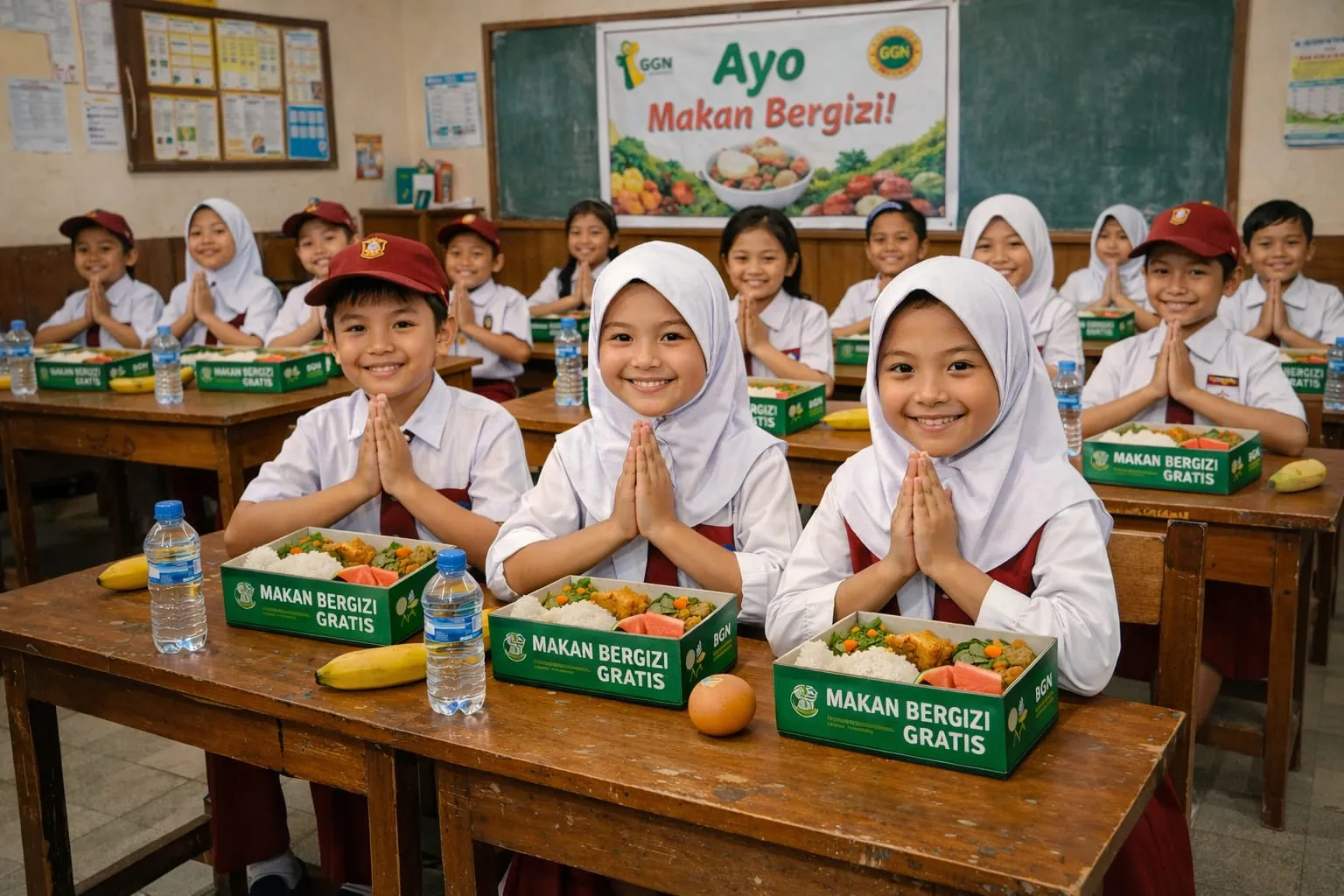 Ilustrasi siswa-siswi menerima Makan Bergizi Gratis di sekolah (Dok. Red)
