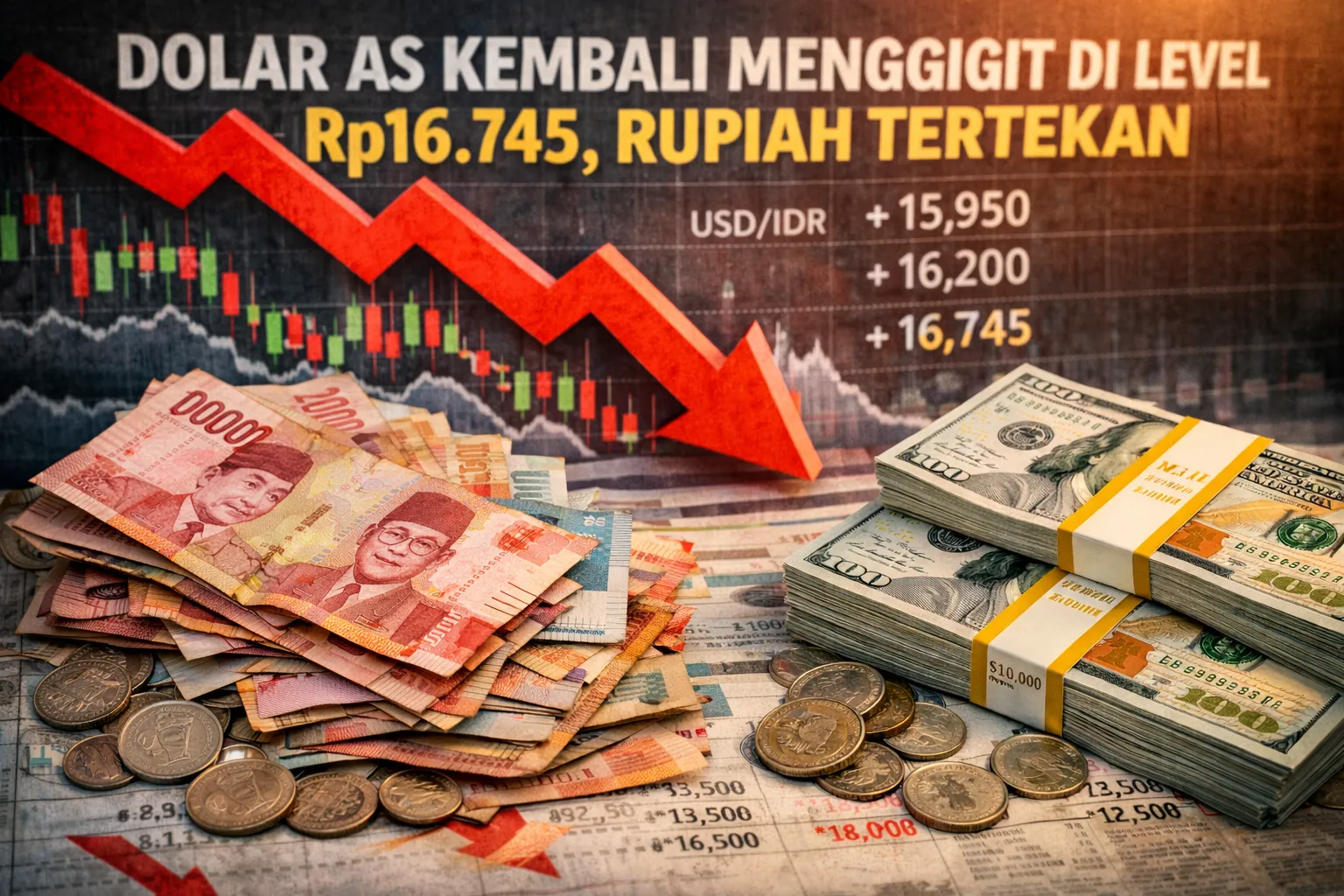 Dolar AS Kembali Menggigit di Level Rp16.745, Rupiah Tertekan (Ilustrasi)