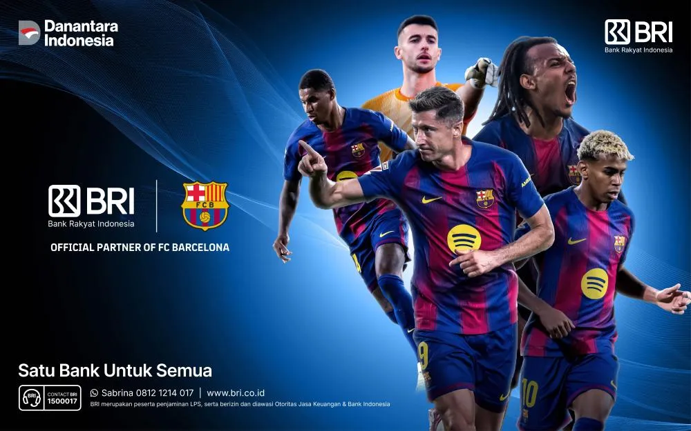 Bank Rakyat Indonesia (Persero) Tbk berkolaborasi dengan FC Barcelona menghadirkan kartu debit edisi khusus bagi nasabah dengan berbagai promo dan pengalaman eksklusif bagi para pecinta sepak bola.