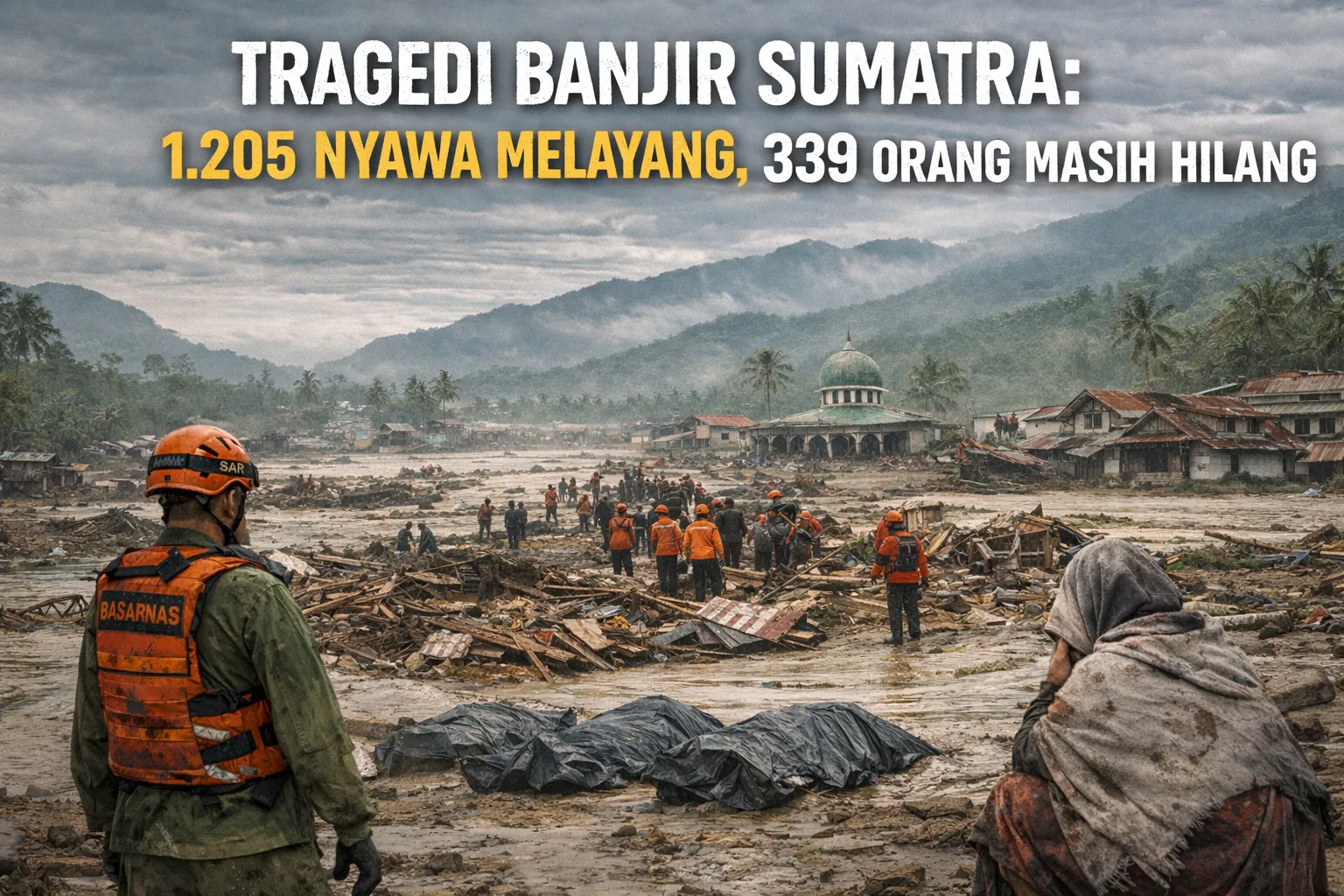 Tragedi Banjir Sumatra: 1.205 Nyawa Melayang, 339 Orang Masih Hilang (Ilustrasi)