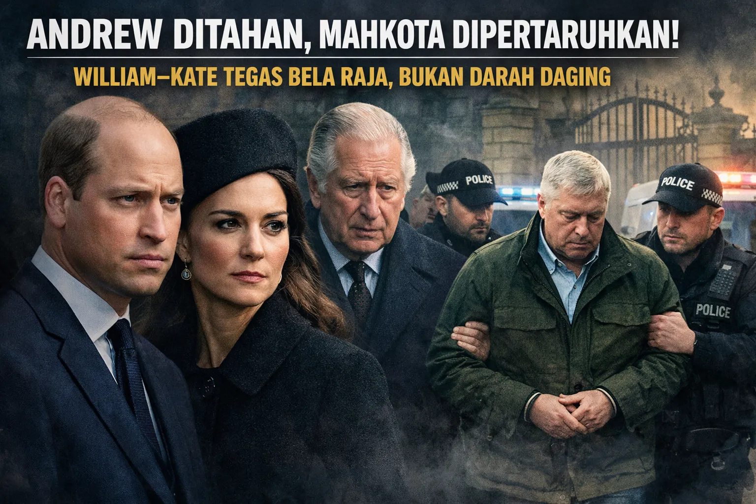 Andrew Ditahan, Mahkota Dipertaruhkan: William–Kate Tegas Bela Raja, Bukan Darah Daging (Ilustrasi)