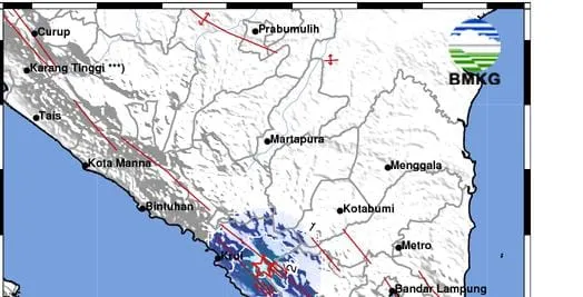 Gempa M4,0 Guncang Lampung Barat, Pusat Gempa di Darat Kedalaman 2 Km (Ilustrasi)