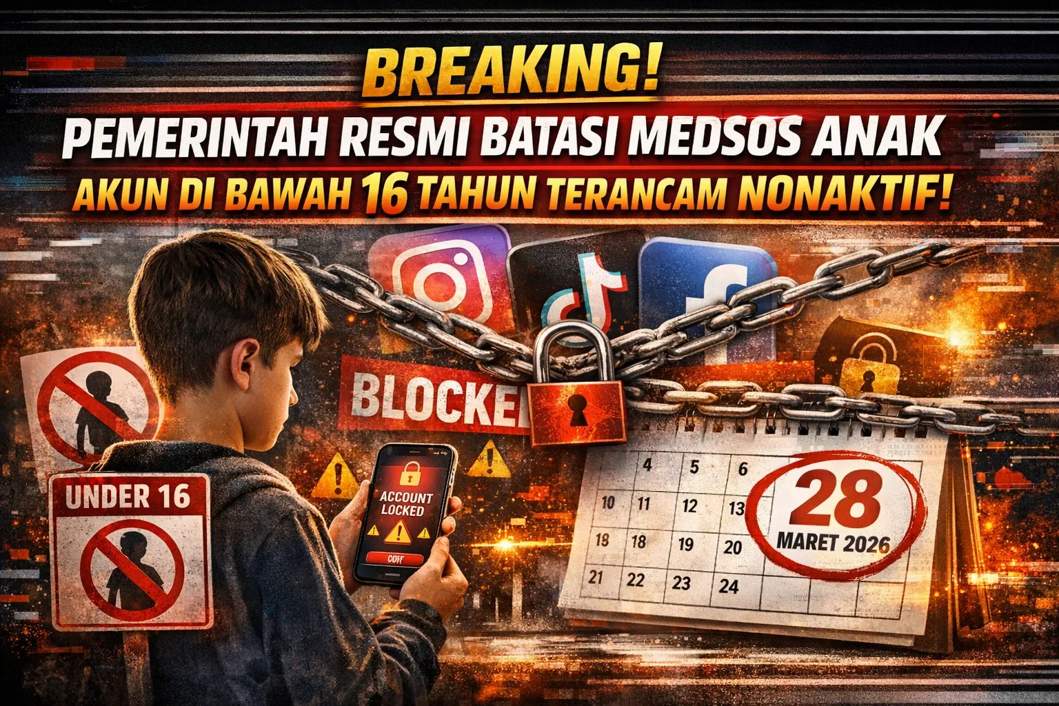 Breaking! Pemerintah Resmi Batasi Medsos Anak, Akun di Bawah 16 Tahun Terancam Nonaktif (Ilustrasi)