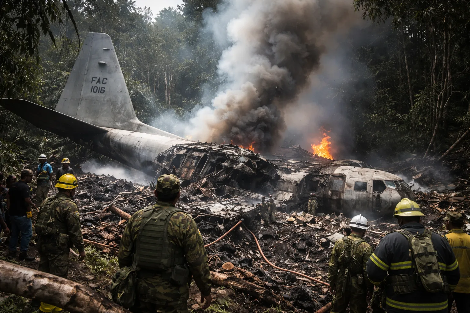 Pesawat Hercules Jatuh dan Terbakar, Puluhan Korban Tewas dan Luka (Ilustrasi)