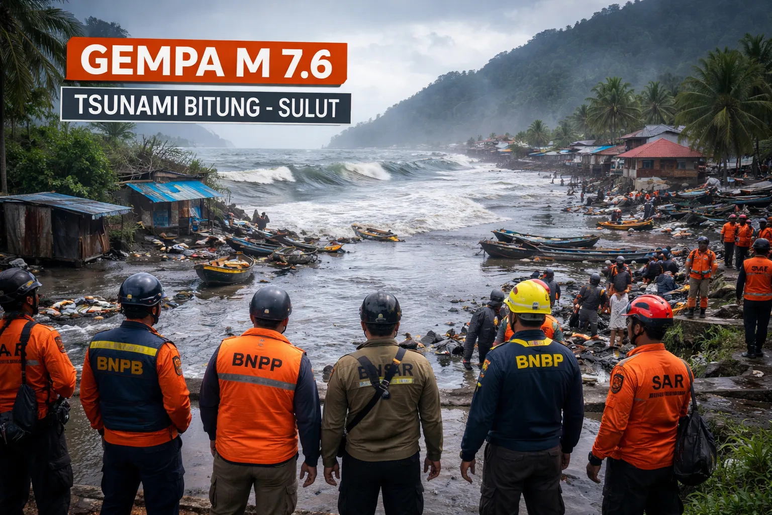 Gempa M 7,6 Guncang Bitung, BNPB: Sempat Picu Tsunami Kecil di Pesisir Sulut-Malut (Ilustrasi)